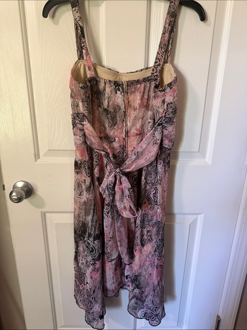 Dress Barn Pink and Black Floral-Patterned Midi Dress - Picture 3 of 6
